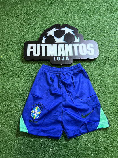 kit Infantil Brasil 26/27 -Gola Escura - Amarelo - FutMantos