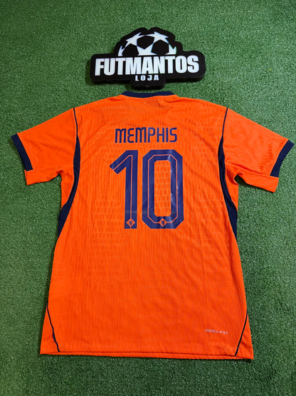 [TAM 2GG] Camisa Holanda 26/27-Jogador-Memphis#10 | FutMantos