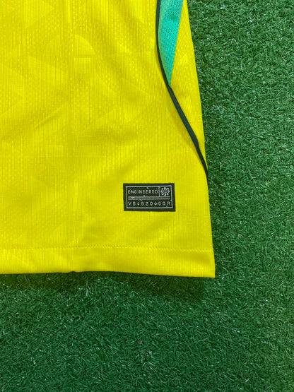 [TAM P, M] Camisa Brasil Amarela I 26/27 - Torcedo(com Gola em Verde Mais Escuro)| FutMantos