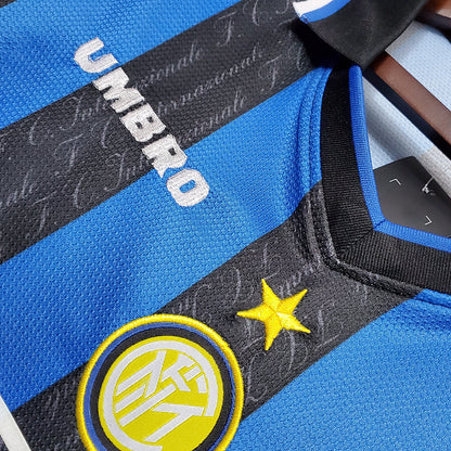 Camisa Inter de Milão Retrô 1997/1998 Azul e Preta - | Futmantos