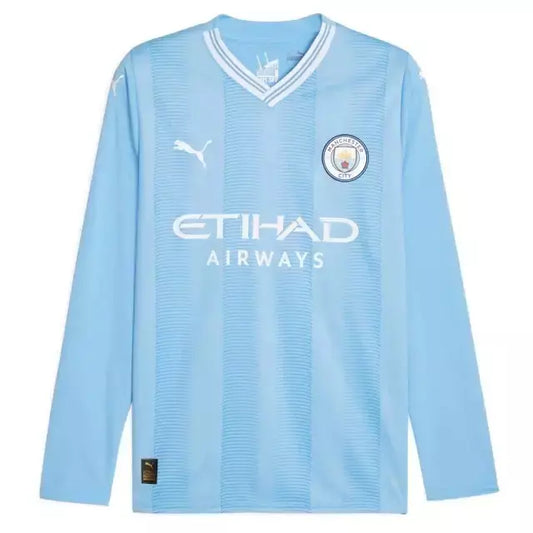 Camisa Manchester City I 23/24 - Torcedor Manga Longa - Haaland #9